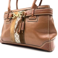 4513△ COACH ブラウン エンボス レザー トートバッグ シグネチャー 4513△ COACH ブラウン エンボス レザー トートバッグ シグネチャー