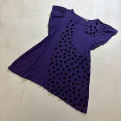 【Y2K 原宿系】 FRAPBOIS （フラボア） フロッキードットチュニック フレアスリーブカットソー ワンピース アシンメトリー コットン100% 裏原系 平成 ビギ レディース Mサイズ相当のサムネイル
