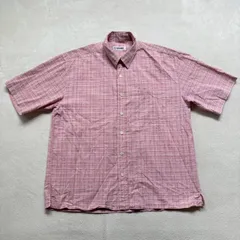 【美品】 U.P renoma （ユーピーレノマ） チェックボタンシャツ 半袖シャツ BDシャツ 刺繍ロゴ コットン100% オーバーサイズ ビックサイズ ゆったり ゆるだぼ メンズ Lサイズ XLサイズのサムネイル