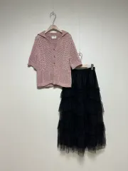 TIME22 カラーネック クロシェ トップス