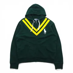 Polo Ralph Lauren 90年代 ビッグポニー 刺繍 ジップパーカー 2XL グリーン CONMARジップ