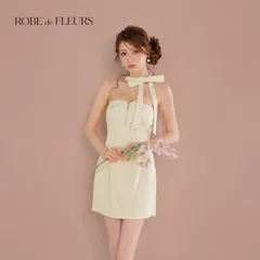ROBE de FLEURS ローブドフルール fm4111［2wayネックリボンバストジップミニキャバドレス] Ivory