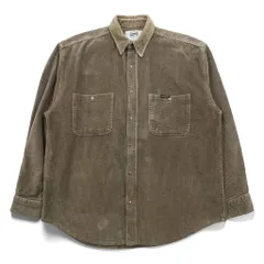 Wrangler 90年代 USA製 コーデュロイ ワークシャツ L ブラウン 胸ポケット スナップボタン