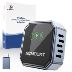 【2026進化モデル】 ACMOUNT ワイヤレスCarPlay/Android Auto アダプター CarPlay＆AndroidAutoをワイヤレス化 純正な有線CarPlay/Android Auto搭載する車専用 Bluetooth bb2c3bf6