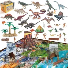【迅速に発送】恐竜フィギュアセット 子供 恐竜遊び 大型マップ 付属 男の子 女の子 誕生日のプレゼント クリスマスプレゼント 定番おもちゃ 恐竜おもちゃ