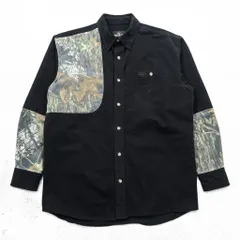 RED HEAD ハンティングシャツ 長袖シャツ XL ブラック 胸ポケット リアルツリーカモ 切替