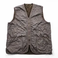 Barbour リバーシブル キルティングベスト フリースライナー XL ブラウン ナイロン MLI0002