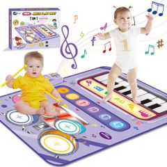 [Fast Shipping] Piano Mat Toy Drum Set 2-in-1 Play Keyboard Instrument Drum Mode Foldable Kids Boys Girls Ages 3+ Popular Toy Piano Instrument Music Mat Waterproof Non-Slip Educational Toy Girls Boys Birthday Present