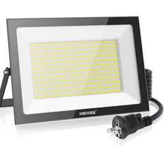 新品 MEIKEE 200W LED投光器 作業灯 20000LM 6500K 昼光色 超薄型 IP66防水 高輝度 工事用ライト 屋内屋外用 野外 エクステリア 看板灯 集魚灯 ガレージ 倉庫 駐車場 建設現場 ワークライト PSE認証済