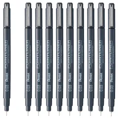 新品 ぺんてる 水性ペン ミリペン ポイントライナー 0.03mm ブラック 10本 S20P-03AD(10)のサムネイル