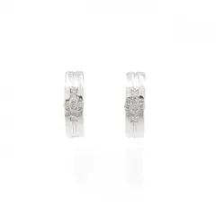 K18WG クロス ダイヤモンド ピアス 0.2CT