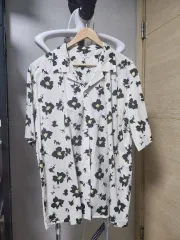 ユニクロ フラワー パータン 半袖 シャツ XL ハワイアン