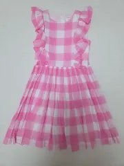 クルーカット 女の子 ピンク CHECK フリル ONE PIECE 10y