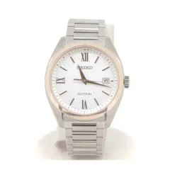 やや傷や汚れあり セイコー SBXY034 メンズ 腕時計 ソーラー電波 チタンケース ベルト ホワイト SEIKO セイコー SBXY034 メンズ 腕時計 ソーラー電波 チタンケース