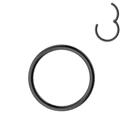【ブラック 18G】つけっぱなし ピアス【片耳販売】金属アレルギー 対応 ボディピアス ボディピ キャッチレス リング ピアス フープピアス 軟骨ピアス レディース メンズ ステンレス シンプル フープ セグメントリング ボディーピアス