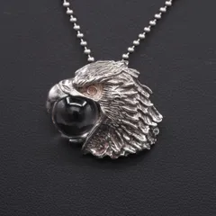 V595 水晶 ペンダント トップ 鷲 ワシ 鷹 タカ イーグル バード デザイン シルバー チャーム ヘッド ヴィンテージ