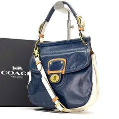 【時を重ねた上質】　COACH　ショルダーバッグ 2WAY ニューウィリス ターンロック レザー バイカラー マルチカラー オールドコーチのサムネイル