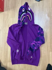 (L)A BATHING APE パープル カモフラージュ シャーク ジップアップ