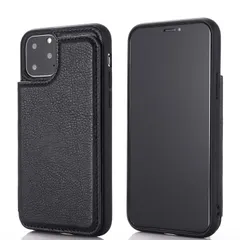 背面カード 手帳型ケース 互換性 iPhone 13 PRO MAX 6.7 inch (6.7インチ) 対応 APPLE スマホ バックカバー ケース 手帳型 (ブラック) 財布型 背面カバー きスタンド機能 背面型ケース 適用 アップル アイフォン13プロ