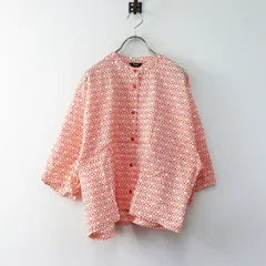 2024SS マーブルシュッド marble SUD りんご柄 バンドカラー シャツ ｜オレンジ ホワイト トップス【2400014912371】のサムネイル