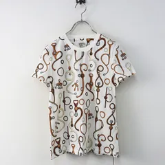 JPタグ 2024SS エルメス HERMES【All Leather Jersey】コットン カノコ プリント 半袖Tシャツ 34//トップス総柄-.【2400014942774】のサムネイル