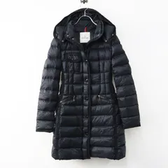 JPタグ モンクレール MONCLER HERMINE エルミンヌ フード付き ダウンコート 00 ブラック /マットナイロン ロゴ【2400014942767】