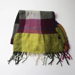 パラスパレス PAL'LAS PALACE マルチチェック フリンジ付き 大判ストール ニット┃ショール【2400014932256】のサムネイル