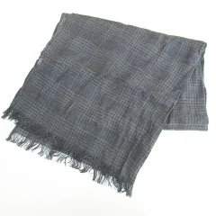 トレジュール Tous Les Jours チェック柄 ストール マフラー ショール 灰系 グレー 日本製 カットオフ