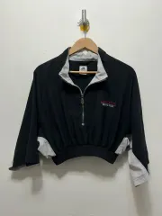 アディダス ブラック クロップド ウィンドブレーカー M