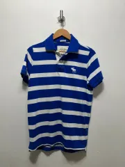 アバクロンビー ストライプ 半袖 ポロTシャツ M