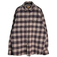 HARLEY DAVIDSON ハーレーダビッドソン ボタンダウン フランネルシャツ モーターサイクル ブロックチェック(メンズ XL)中古 古着 X9813