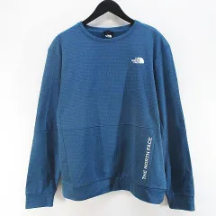 ザノースフェイス THE NORTH FACE スポーツ ランニング トレーニング NL72479 サーマルバーサグリッドクルー 長袖 フリース カットソー 中厚手 M 青系 マウンテンブルー ロゴ プリント