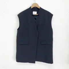 AMERI OTONA WRAP VEST SET UP DRESS ベストのみ スタンドカラー オーバーサイズ ジャケット ジレ 肩パット入り M FREE相当 ※スカート欠品のサムネイル