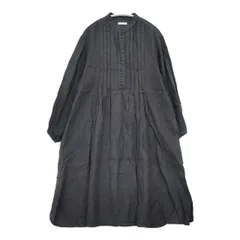 fog linen work リトアニア製 リネン タック プルオーバー ワンピース ブラック レディース フォグリネンワーク【中古】6-0409M∞