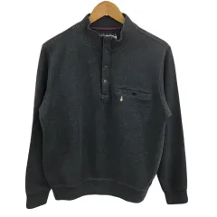 ハッシュパピー Hush Puppies トレーナー ハイネック プルオーバー ハーフジップ ロゴ 刺繍 長袖 M グレーのサムネイル
