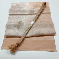 ［7747］帯締め 帯揚げ セット 丹後ちりめん 舞花文様 金糸 ぼかし 正絹 着物 帯絞め