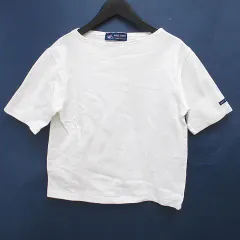 セントジェームス SAINT JAMES 半袖 Tシャツ カットソー 38 白系 ホワイト フランス製 ロゴ 文字