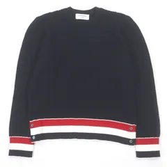 未使用品□THOM BROWNE トムブラウン MKA384A-Y3009415 コットン100％ トリコロール プルオーバー セーター ネイビー 2 イタリア製 正規品 メンズのサムネイル