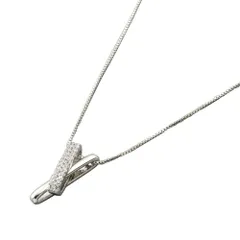 【シルバー×ワンサイズ】[Cream dot. クリームドット公式] ネックレス レディース   ニッケルフリー ショート ベネチアンチェーン ビジュー メタルバー クロス アシンメトリー  のサムネイル