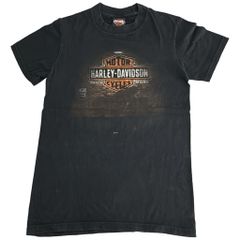 HARLEY DAVIDSON ハーレーダビッドソン ロゴＴシャツ モーターサイクル ブラック(メンズ S)中古 古着 X9802