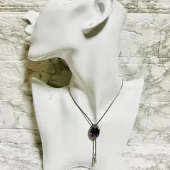 スライド式ネックレス オーバルカット シルバー 調整可能 ペンダント エレガント