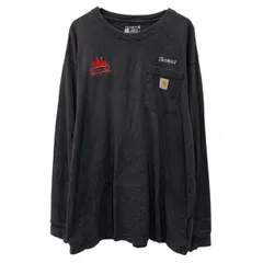 carhartt 長袖 ロゴTシャツ XL ブラック カーハート プルオーバー 胸ポケット ワンポイントロゴ ロンT シンプル 春物 a804-6082
