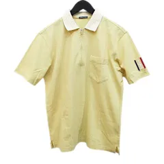 グリーンクラブ GREEN CLUBS ゴルフウェア 半袖 ポロシャツ 3 黄系 イエローベージュ ハーフジップ ボーダー 刺繍 サイドカット 日本製