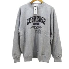 コンバース CONVERSE 長袖 スエット トレーナー 3L グレー 灰系 綿 コットン タグ付き