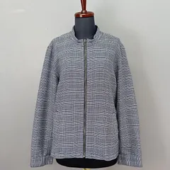 ABAHOUSE　46サイズ　スタンドカラーブルゾン　ジップアップジャケット　チェック柄　アバハウス　【0430】のサムネイル