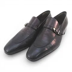 サルヴァトーレフェラガモ Salvatore Ferragamo ローファー ベルトデザイン 6EE ブラック 黒系 レザー イタリア製 TA 9218