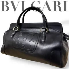 ☆★BVLGARI　ブルガリ★ レオーニ　トートバッグ　ボストンバッグ　ブラック　レザー　ロゴ　大容量　旅行★♯2463のサムネイル