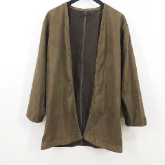 ソフネット SOPHNET. SOPH-192015 ロングシャツ カーディガン S 茶系 ブラウン 無地 スエード調 羽織り 日本製