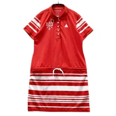 サイズ：LL LE COQ GOLF ルコックゴルフ  デザイン切替 半袖ポロワンピース  レッド系 [240101655542] ゴルフウェア レディース ストスト