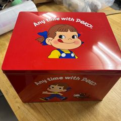 フジヤ ペコちゃん 缶 大型缶 昭和レトロ スチール缶 - メルカリ
